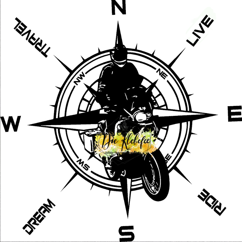 Großer Motorrad Aufkleber GS im Kompass – Die Klebefee